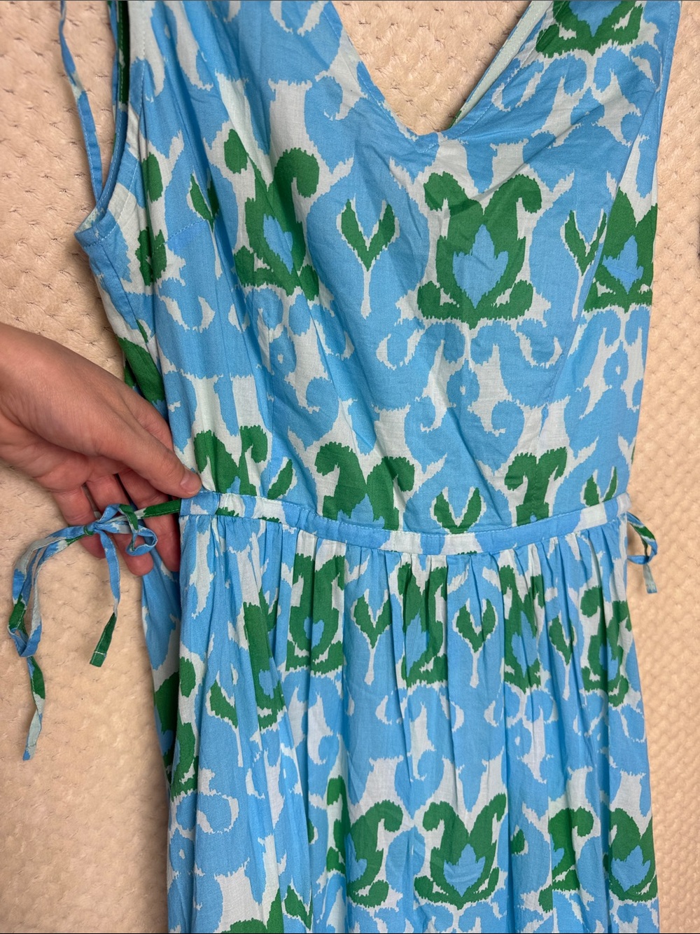 Talbots Blue and Green Print Maxi Dress - Picture 7 of 7